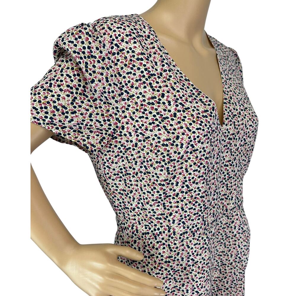 J. Crew Mercantile Wrap Front Mini Dress Floral J6370 Size 10 - Picture 8 of 11